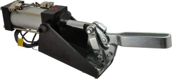 Gibraltar - 800 Lb Inner Hold Capacity, Vert Mount, Air Power Hold-Down Toggle Clamp - 1/8 NPT Port, 95° Bar Opening, 2-1/4" Height Under Bar - Eagle Tool & Supply