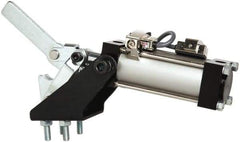 Gibraltar - 500 Lb Inner Hold Capacity, Vert Mount, Air Power Hold-Down Toggle Clamp - 1/8 NPT Port, 92° Bar Opening, 1.38" Height Under Bar - Eagle Tool & Supply
