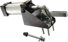 Gibraltar - 600 Lb Inner Hold Capacity, Vert Mount, Air Power Hold-Down Toggle Clamp - 1/8 NPT Port, 95° Bar Opening, 1.81" Height Under Bar - Eagle Tool & Supply