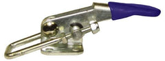 Gibraltar - 360 Lb Capacity, Horizontal, U Hook, Flanged Base, Stainless Steel Pull Action Latch Clamp - 1.18" Drawing Movement, 3.88" OAL, Threaded U Hook, Straight Handle - Eagle Tool & Supply