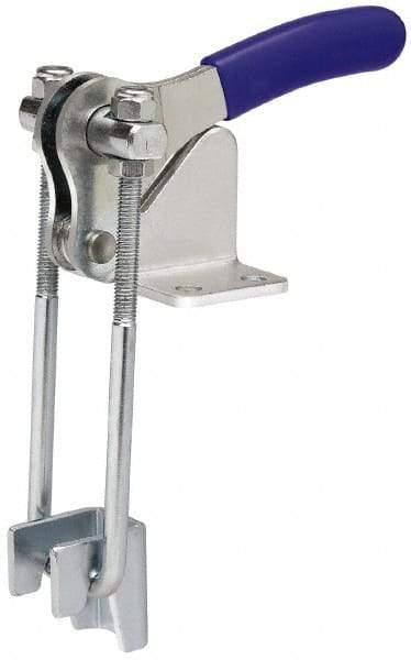 Gibraltar - 500 Lb Capacity, Vertical, U Hook, Flanged Base, Carbon Steel Pull Action Latch Clamp - 1.53" Drawing Movement, 3.35" OAL, Straight Handle - Eagle Tool & Supply
