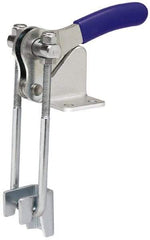 Gibraltar - 500 Lb Capacity, Vertical, U Hook, Flanged Base, Carbon Steel Pull Action Latch Clamp - 1.53" Drawing Movement, 3.35" OAL, Straight Handle - Eagle Tool & Supply