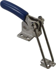 Gibraltar - 500 Lb Capacity, Vertical, U Hook, Flanged Base, Stainless Steel Pull Action Latch Clamp - 1.53" Drawing Movement, 3.35" OAL, Straight Handle - Eagle Tool & Supply