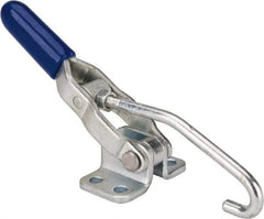 Gibraltar - 200 Lb Capacity, Horizontal, J Hook, Flanged Base, Carbon Steel Pull Action Latch Clamp - 2.35" Drawing Movement, 6.01" OAL, Straight Handle - Eagle Tool & Supply
