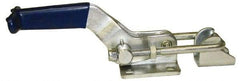 Gibraltar - 4,000 Lb Capacity, Horizontal, U Hook, Flanged Base, Carbon Steel Pull Action Latch Clamp - 3-1/2" Drawing Movement, 9.63" OAL, Straight Handle - Eagle Tool & Supply