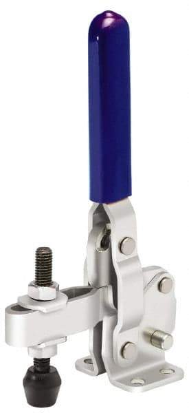 Gibraltar - 375 Lb Holding Capacity, Vertical Handle, Manual Hold Down Toggle Clamp - 62° Handle Movement, 115° Bar Opening, U-Bar, Flanged Base, Carbon Steel - Eagle Tool & Supply