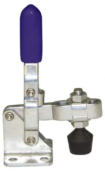 Gibraltar - 100 Lb Holding Capacity, Vertical Handle, Manual Hold Down Toggle Clamp - 60° Handle Movement, 110° Bar Opening, U-Bar, Flanged Base, Carbon Steel - Eagle Tool & Supply