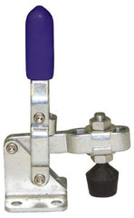 Gibraltar - 100 Lb Holding Capacity, Vertical Handle, Manual Hold Down Toggle Clamp - 60° Handle Movement, 110° Bar Opening, U-Bar, Flanged Base, Carbon Steel - Eagle Tool & Supply