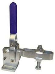 Gibraltar - 1,000 Lb Holding Capacity, Vertical Handle, Manual Hold Down Toggle Clamp - 75° Handle Movement, 136° Bar Opening, U-Bar, Flanged Base, Carbon Steel - Eagle Tool & Supply