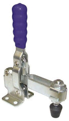 Gibraltar - 200 Lb Holding Capacity, Vertical Handle, Manual Hold Down Toggle Clamp - 64° Handle Movement, 104° Bar Opening, U-Bar, Flanged Base, Carbon Steel - Eagle Tool & Supply
