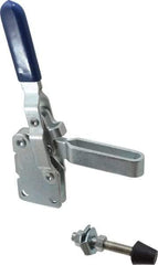 Gibraltar - 600 Lb Holding Capacity, Vertical Handle, Manual Hold Down Toggle Clamp - 58° Handle Movement, 106° Bar Opening, U-Bar, Straight Base, Carbon Steel - Eagle Tool & Supply