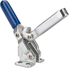 Gibraltar - 200 Lb Holding Capacity, Vertical Handle, Manual Hold Down Toggle Clamp - 65° Handle Movement, 105° Bar Opening, U-Bar, Flanged Base, Electro-Plated Zinc, Carbon Steel - Eagle Tool & Supply