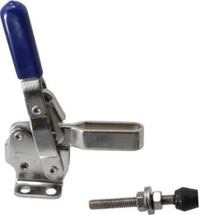 Gibraltar - 450 Lb Holding Capacity, Vertical Handle, Manual Hold Down Toggle Clamp - 57° Handle Movement, 99° Bar Opening, U-Bar, Flanged Base, Electro-Plated Zinc, Stainless Steel - Eagle Tool & Supply