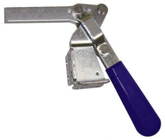Gibraltar - 375 Lb Holding Capacity, Vertical Handle, Manual Hold Down Toggle Clamp - 60° Handle Movement, 185° Bar Opening, Solid Bar, Flanged Base, Carbon Steel - Eagle Tool & Supply