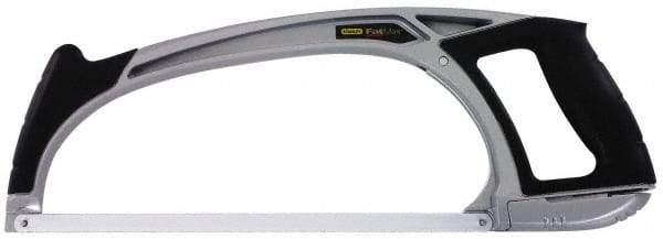 Stanley - 12" Hacksaw - 4-3/4" Throat Depth, Aluminum Handle, Contoured Design D-Style Handle - Eagle Tool & Supply