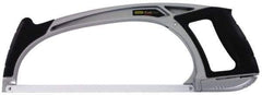 Stanley - 12" Hacksaw - 4-3/4" Throat Depth, Aluminum Handle, Contoured Design D-Style Handle - Eagle Tool & Supply