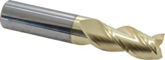 ProMax - 5/8", 1-1/4" LOC, 5/8" Shank Diam, 3-1/2" OAL, 3 Flute, Solid Carbide Square End Mill - Single End, ZrN Finish, Spiral Flute, 40° Helix, Right Hand Cut, Right Hand Flute, Series 109 - Eagle Tool & Supply