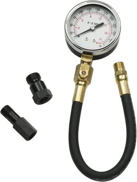 GearWrench - 3 Piece Engine Compression Test Kit - 300 Max Pressure, 0 to 300 PSI (0 to 21 Kg/cm2) Scale - Eagle Tool & Supply