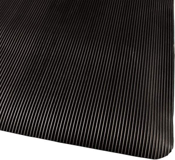 PRO-SAFE - 75' Long x 4' Wide, Dry Environment, Anti-Fatigue Matting - Black, Vinyl with Vinyl Sponge Base, Beveled on 4 Sides - Eagle Tool & Supply