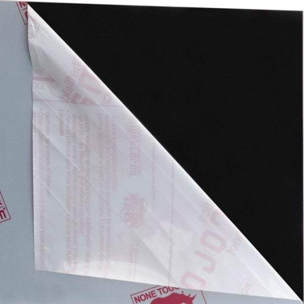 Made in USA - 3/16" Thick x 2' Wide x 4' Long, Polycarbonate Sheet - Black, Rockwell R-118 Hardness, ±10% Tolerance - Eagle Tool & Supply