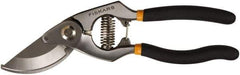 Fiskars - By-Pass Pruner - 3/4" Long Steel Blade, 5-1/2" Long Comfort Hand Grip Handle - Eagle Tool & Supply