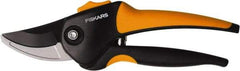 Fiskars - By-Pass Pruner - 5/8" Long Steel Blade, 5-1/2" Long Comfort Hand Grip Handle - Eagle Tool & Supply