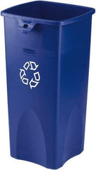 Rubbermaid - 23 Gal Blue Square Recycling Container - Plastic, 30" High x 16-1/2" Long x 15-1/2" Wide - Eagle Tool & Supply