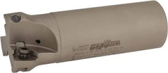 Iscar - 1-1/2" Cut Diam, 0.512" Max Depth of Cut, 1-1/4" Shank Diam, 4" OAL, Indexable Square Shoulder Helical End Mill - HM390 TDKT 1505 Inserts, Cylindrical Shank, 90° Lead Angle, Through Coolant, Series HeliIQMill - Eagle Tool & Supply