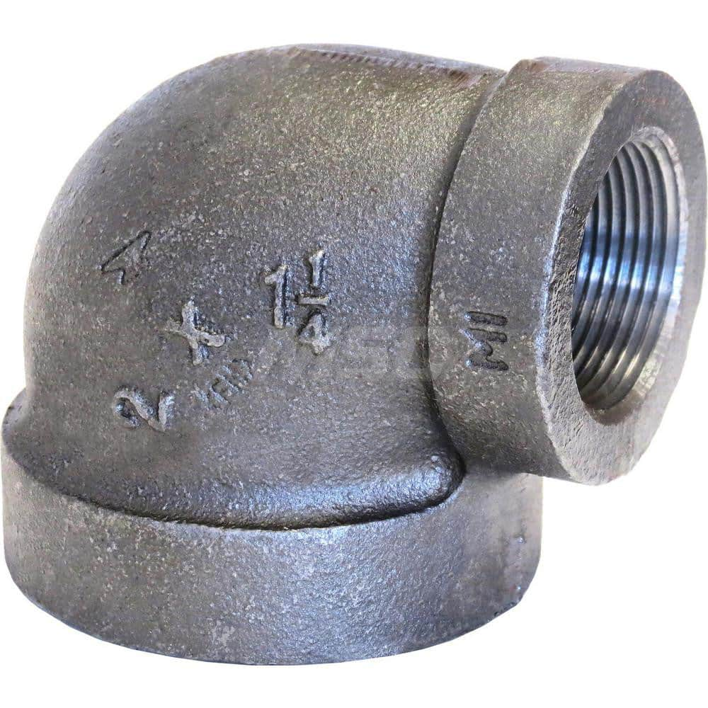 Black 90 ° Elbow: 3/4 x 1/2″, 300 psi, Threaded Malleable Iron, Black Finish, Class 300