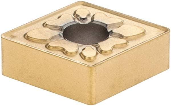 Seco - CNMG432 MF4 Grade CP500 Carbide Turning Insert - TiAlN/TiN Finish, 80° Diamond, 1/2" Inscr Circle, 3/16" Thick, 1/32" Corner Radius - Eagle Tool & Supply