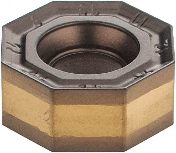 Iscar - ONMU050505 Grade IC5100 Carbide Milling Insert - TiCN/Al2O3 Finish, 0.2047" Thick, 13mm Inscribed Circle, 0.5mm Corner Radius - Eagle Tool & Supply