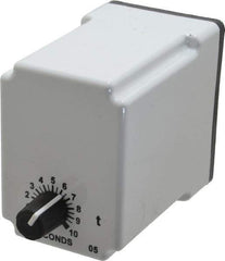 Macromatic - 8 Pin, Multiple Range DPDT Time Delay Relay - 10 Contact Amp, 120 VAC/VDC, Knob - Eagle Tool & Supply