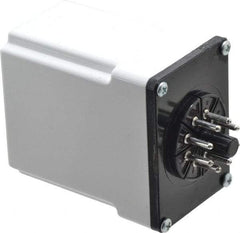 Macromatic - 8 Pin, Multiple Range DPDT Time Delay Relay - 10 Contact Amp, 120 VAC/VDC, Knob - Eagle Tool & Supply