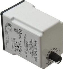 Macromatic - 8 Pin, Multiple Range DPDT Time Delay Relay - 10 Contact Amp, 120 VAC/VDC, Knob - Eagle Tool & Supply