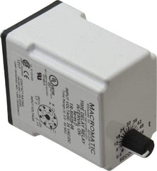 Macromatic - 8 Pin, Multiple Range DPDT Time Delay Relay - 10 Contact Amp, 24 VAC/VDC, Knob - Eagle Tool & Supply