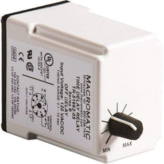 Macromatic - 11 Pin, Multiple Range DPDT Time Delay Relay - 10 Contact Amp, 120 VAC/VDC, Knob - Eagle Tool & Supply