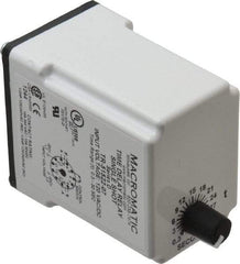 Macromatic - 11 Pin, Multiple Range DPDT Time Delay Relay - 10 Contact Amp, 120 VAC/VDC, Knob - Eagle Tool & Supply