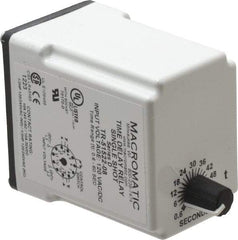 Macromatic - 11 Pin, Multiple Range DPDT Time Delay Relay - 10 Contact Amp, 120 VAC/VDC, Knob - Eagle Tool & Supply