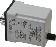 Macromatic - 11 Pin, Multiple Range DPDT Time Delay Relay - 10 Contact Amp, 24 VAC/VDC, Knob - Eagle Tool & Supply