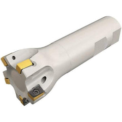 Iscar - 5/8" Cut Diam, 0.315" Max Depth of Cut, 5/8" Shank Diam, 3-1/4" OAL, Indexable Square Shoulder Helical End Mill - H490 ANKX 09.. Inserts, Weldon Shank, 90° Lead Angle, Through Coolant, Series Helido - Eagle Tool & Supply