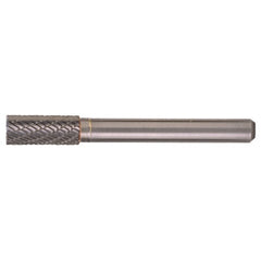 SB-3 Double Cut Solid Carbide Bur-Cylindrical with End Cut - Exact Industrial Supply