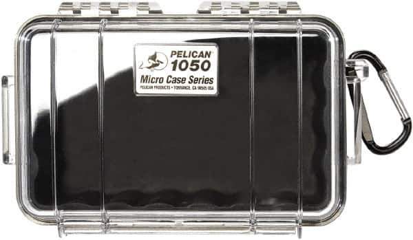Pelican Products, Inc. - 5-1/16" Wide x 3-1/8" High, Clamshell Hard Case - Clear/Black, Polycarbonate - Eagle Tool & Supply