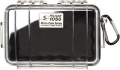 Pelican Products, Inc. - 5-1/16" Wide x 3-1/8" High, Clamshell Hard Case - Clear/Black, Polycarbonate - Eagle Tool & Supply