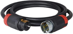 Cooper Wiring Devices - 50', 6/4 Gauge/Conductors, Black Industrial Extension Cord - 1 Receptacle, 50 Amps, 125/250 VAC, UL SOOW, NEMA 14-30R - Eagle Tool & Supply