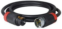 Cooper Wiring Devices - 100', 6/4 Gauge/Conductors, Black Industrial Extension Cord - 1 Receptacle, 50 Amps, 125/250 VAC, UL SOOW, NEMA 14-30R - Eagle Tool & Supply