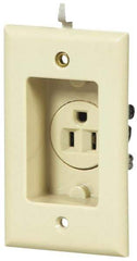 Cooper Wiring Devices - 125 VAC, 15 Amp, 5-15R NEMA Configuration, White, Specification Grade, Self Grounding Single Receptacle - 1 Phase, 2 Poles, 3 Wire, Tamper Resistant - Eagle Tool & Supply