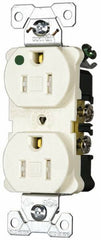 Cooper Wiring Devices - 125 VAC, 15 Amp, 5-15R NEMA Configuration, Brown, Hospital Grade, Self Grounding Duplex Receptacle - 1 Phase, 2 Poles, 3 Wire, Flush Mount, Tamper Resistant - Eagle Tool & Supply