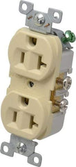 Cooper Wiring Devices - 125 VAC, 20 Amp, 5-20R NEMA Configuration, Ivory, Specification Grade, Self Grounding Duplex Receptacle - 1 Phase, 2 Poles, 3 Wire, Flush Mount, Tamper Resistant - Eagle Tool & Supply