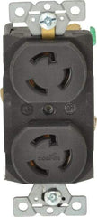 Cooper Wiring Devices - 277 VAC, 15 Amp, L7-15R NEMA, Receptacle - 2 Poles, 3 Wire, Female End, Black - Eagle Tool & Supply