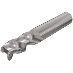 Iscar - 4mm, 12mm LOC, 6mm Shank Diam, 57mm OAL, 3 Flute, Solid Carbide Square End Mill - Single End, Uncoated, Spiral Flute, 45° Helix, Right Hand Cut, Right Hand Flute - Eagle Tool & Supply
